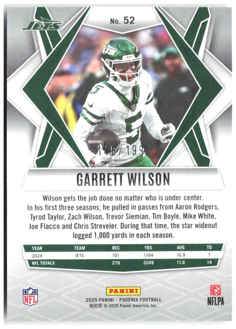 Garrett Wilson Panini Phoenix - Blue Winter Prizm 52 2025 New York Jets /199