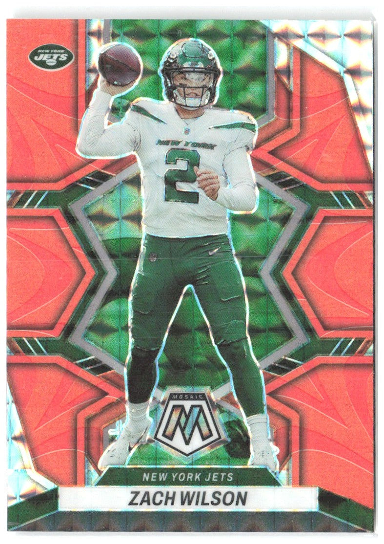 Zach Wilson Panini Mosaic - Mosaic Reactive Orange 151 2022 New York Jets