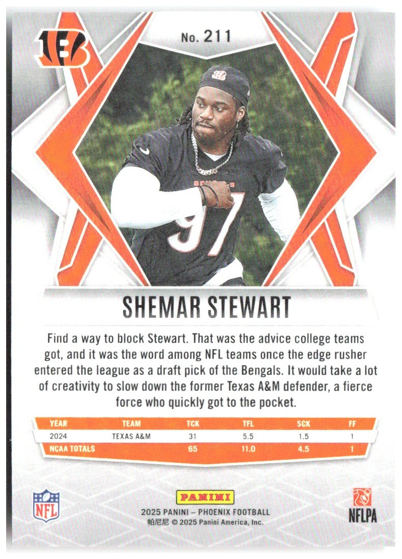 Shemar Stewart Panini Phoenix - Silver Lazer Prizm 211 2025 Cincinnati Bengals