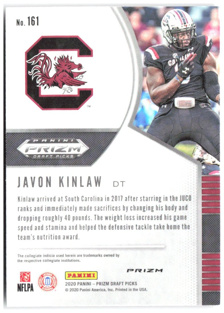 Javon Kinlaw Prizm Draft Picks - Prizms Red 161 2020 South Carolina Gamecocks