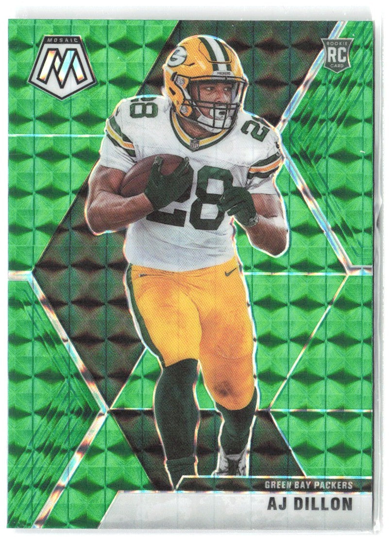 AJ Dillon Panini Mosaic - Prizm Green 226 2020 Green Bay Packers