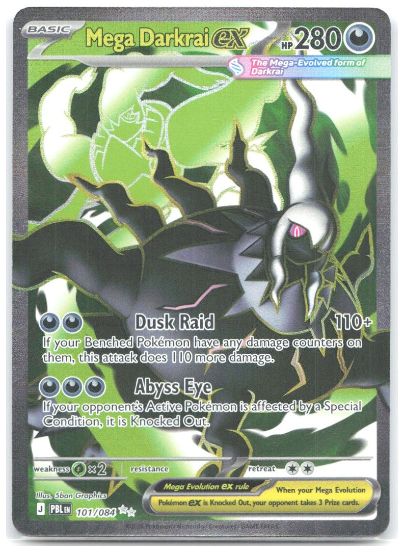 Mega Darkrai ex Holo Ultra Rare ME05 Pitch Black 101/084 NM 5ban Graphics