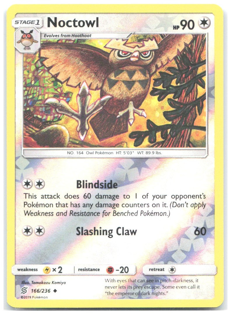 Noctowl Reverse Holo Uncommon SM Unified Minds 166/236 NM Tomokazu Komiya
