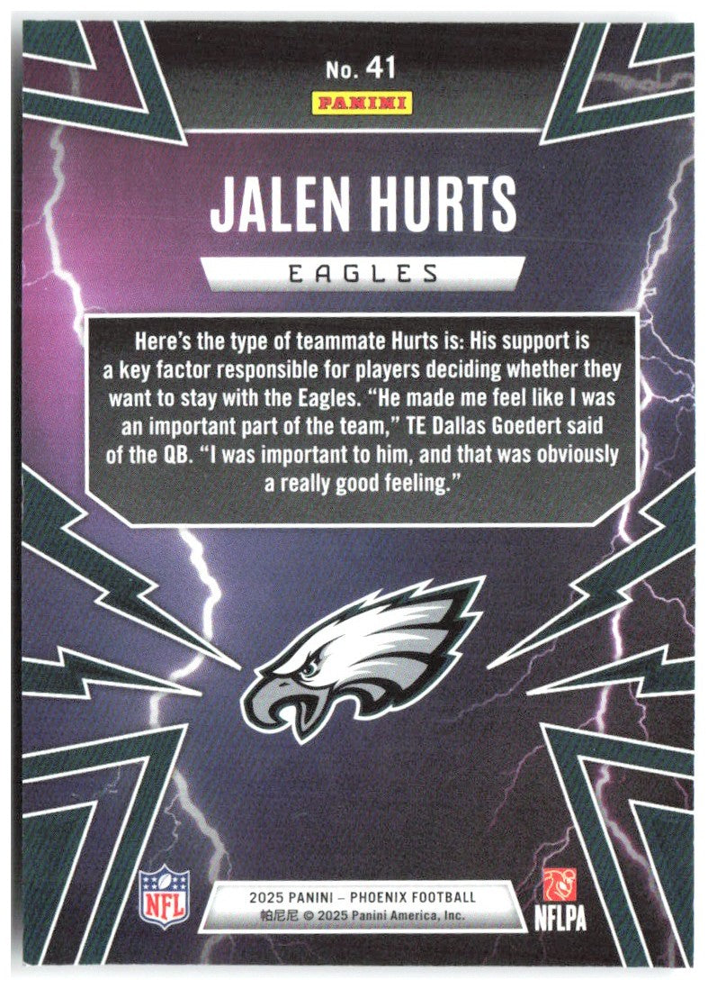 Jalen Hurts Panini Phoenix - Thunderbirds 41 2025 Philadelphia Eagles