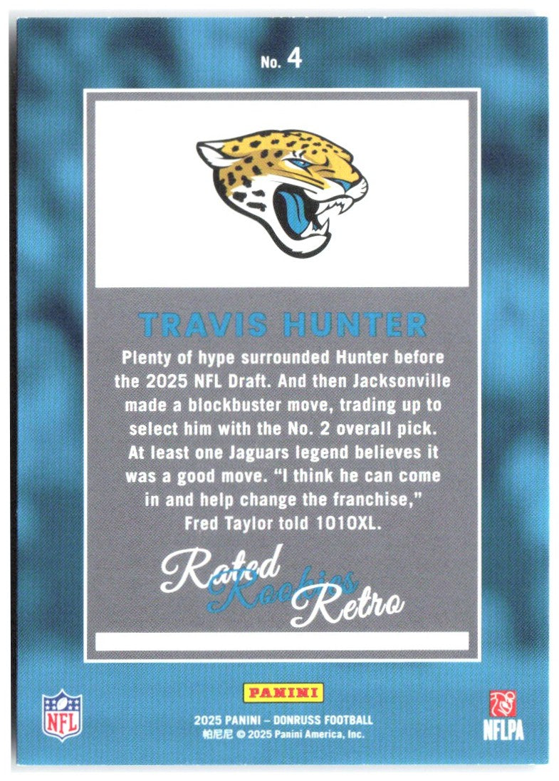 Travis Hunter Donruss - Rated Rookies Retro 4 2025 Jacksonville Jaguars