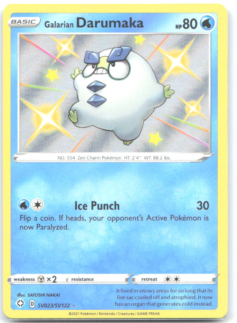 Galarian Darumaka Shiny Holo Rare Shining Fates: Shiny Vault SV023/SV122 NM