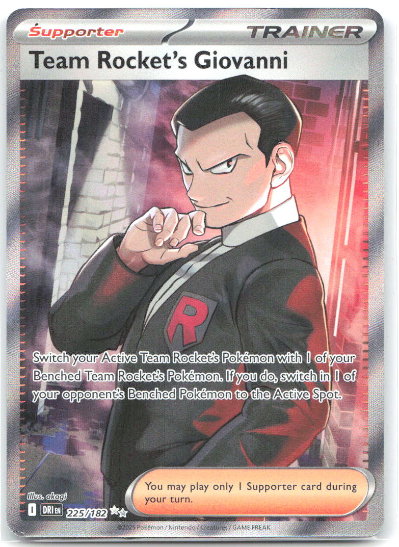 Team Rocket's Giovanni Ultra Rare SV10: Destined Rivals 225/182 NM 5ban Graphics