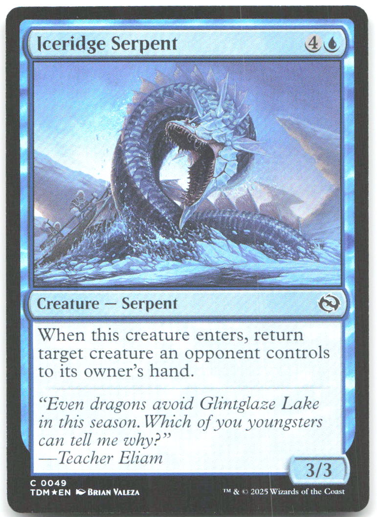 Iceridge Serpent Foil C Tarkir Dragonstorm 49 NM Brian Valeza