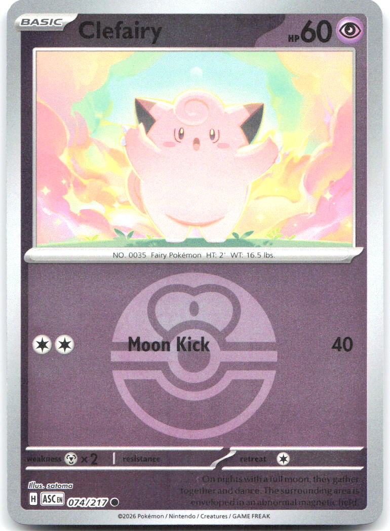 Clefairy Love Ball Reverse Holo Common ME Ascended Heroes 074/217 NM satoma