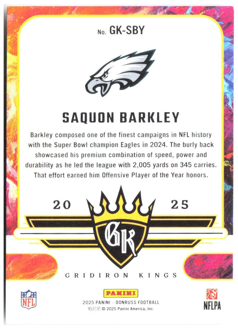 Saquon Barkley Donruss - Gridiron Kings GK-SBY 2025 Philadelphia Eagles