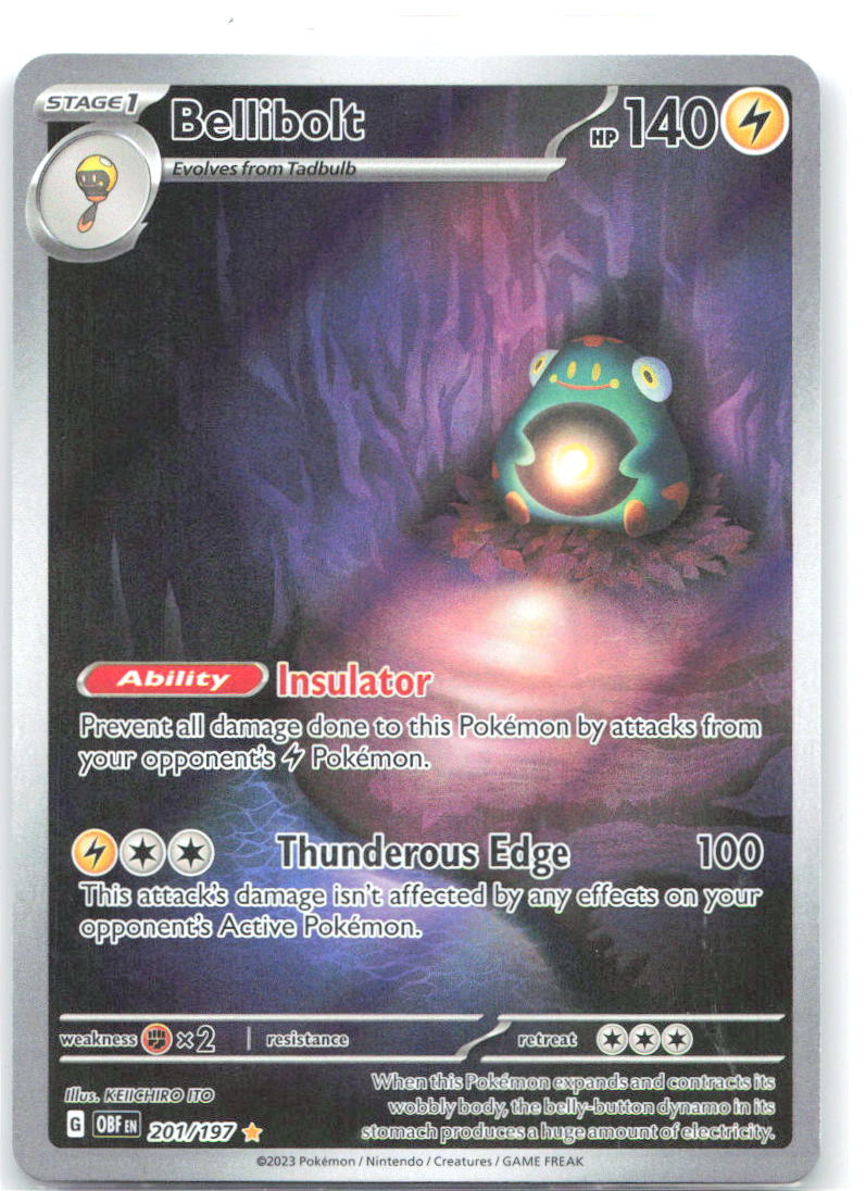 Bellibolt Holo Illustration Rare SV03: Obsidian Flames 201/197 NM KEIICHIRO ITO