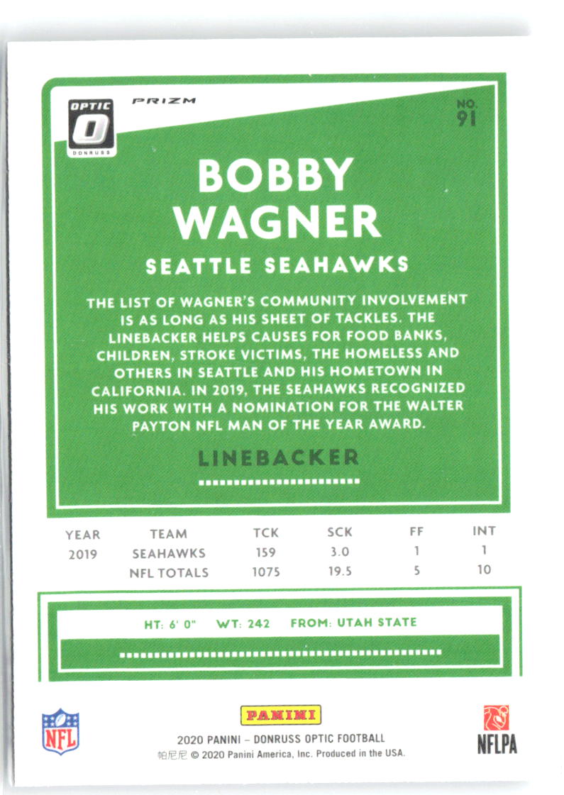 Bobby Wagner Donruss Optic - Holo 91 2020 Seattle Seahawks
