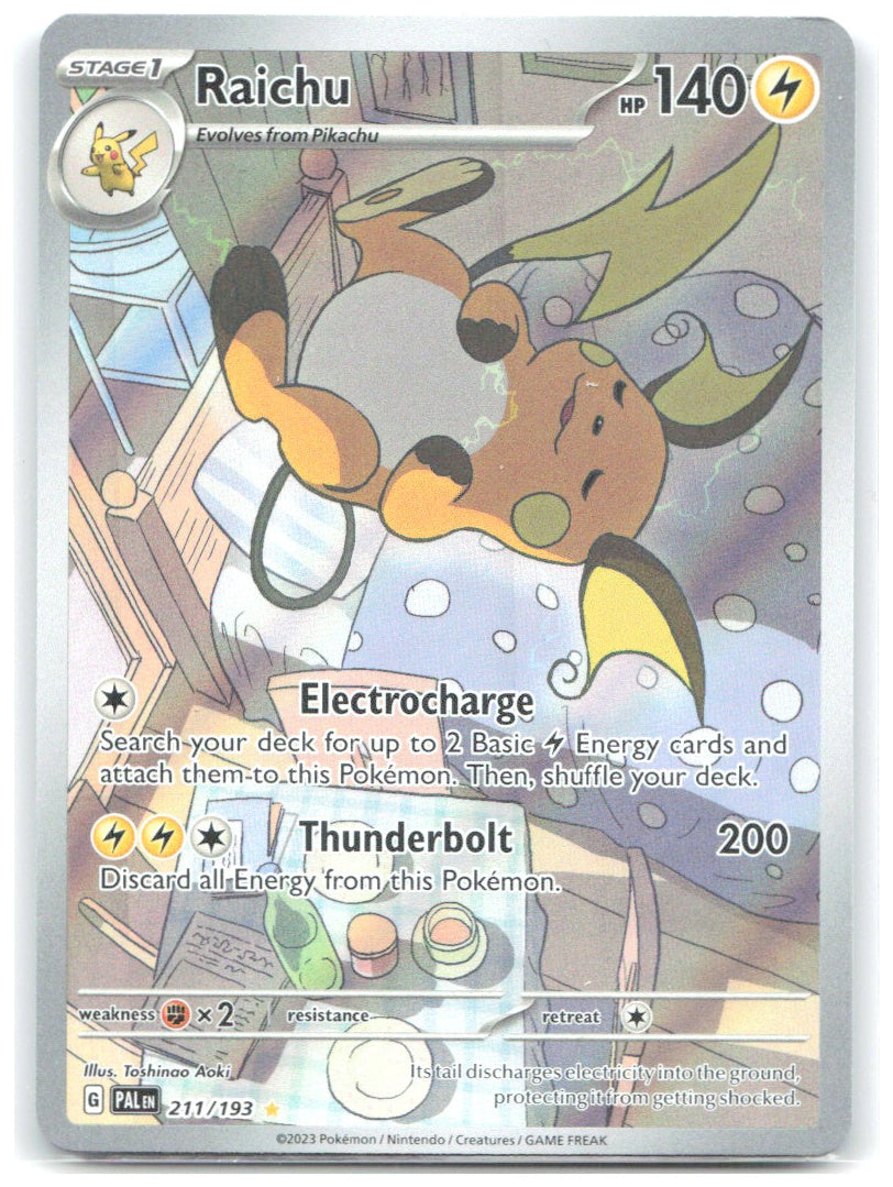 Raichu Holo Illustration Rare SV02 Paldea Evolved 211/193 NM Toshinoo Aoki