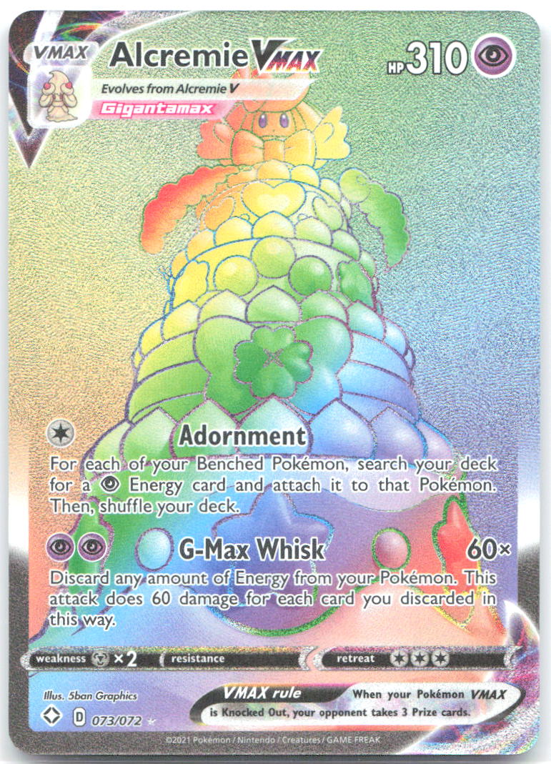 Alcremie VMAX Secret Holo Secret Rare Shining Fates 073/072 NM 5ban Graphics