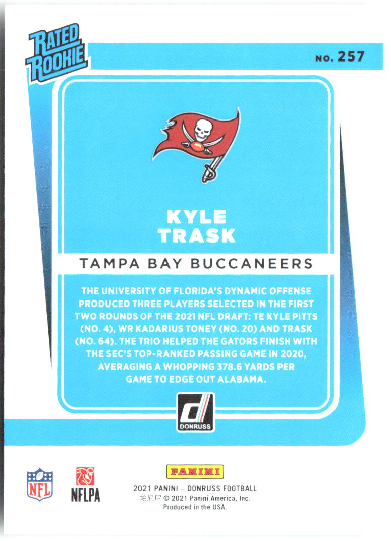 Kyle Trask Donruss 257 2021 Tampa Bay Buccaneers RC