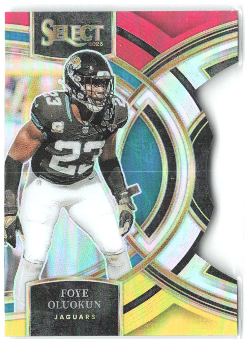 Foye Oluokun Select Red and Yellow Prizms Die Cuts 139 2023 Jacksonville Jaguars