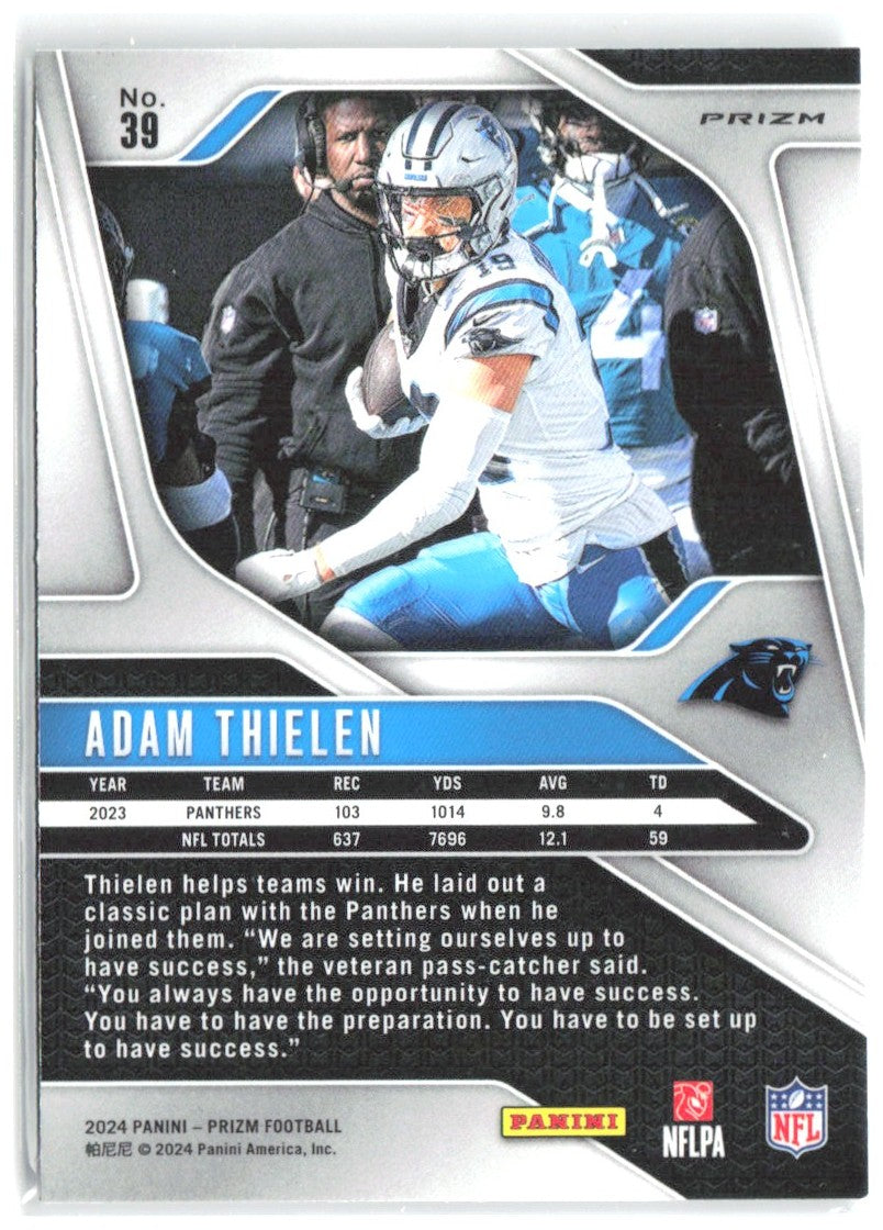 Adam Thielen Panini Prizm - Silver 39 2024 Carolina Panthers