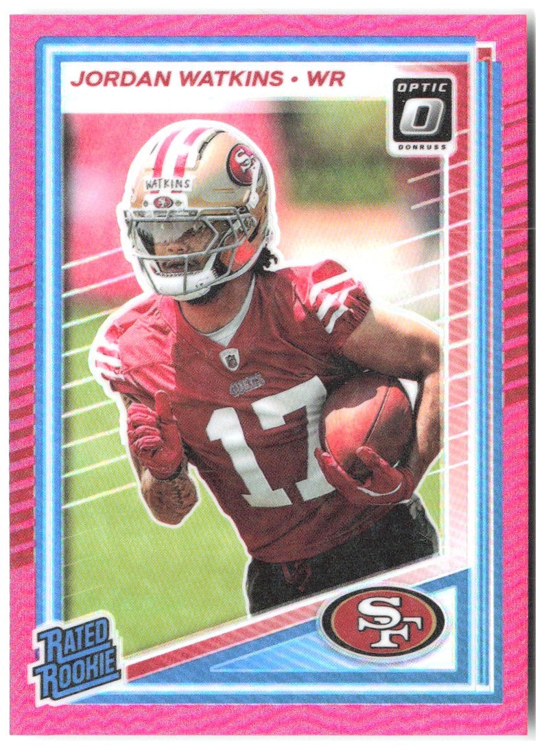 Jordan Watkins Donruss Optic - Pink 289 2025 San Francisco 49ers