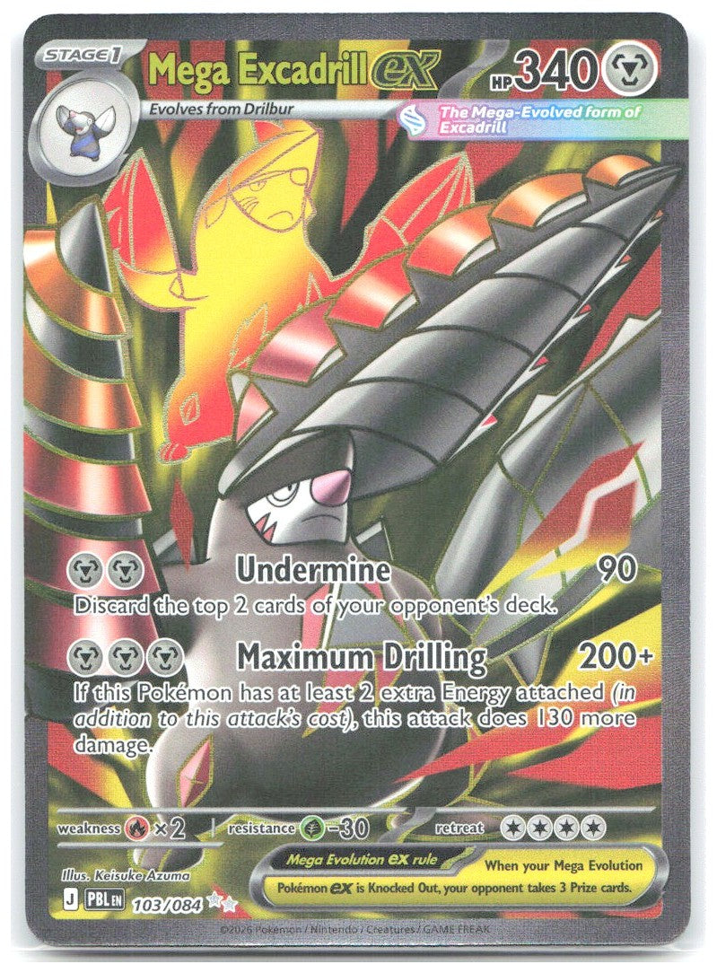 Mega Excadrill ex Ultra Rare ME05 Pitch Black 103/084 NM Keisuke Azuma