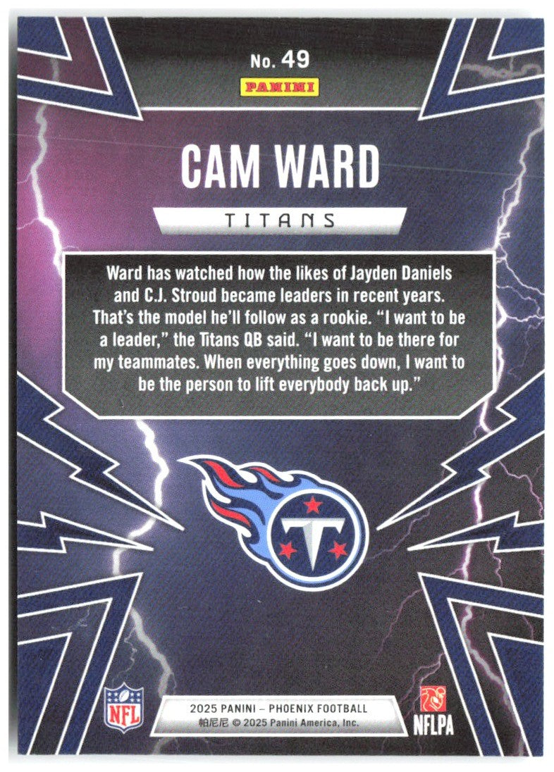 Cam Ward Panini Phoenix - Thunderbirds 49 2025 Tennessee Titans
