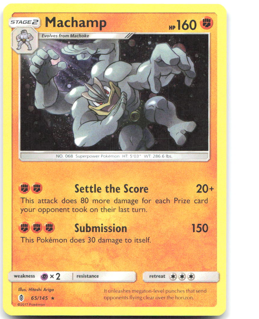 Machamp Holo Rare SM Guardians Rising 65/145 NM Hitoshi Ariga