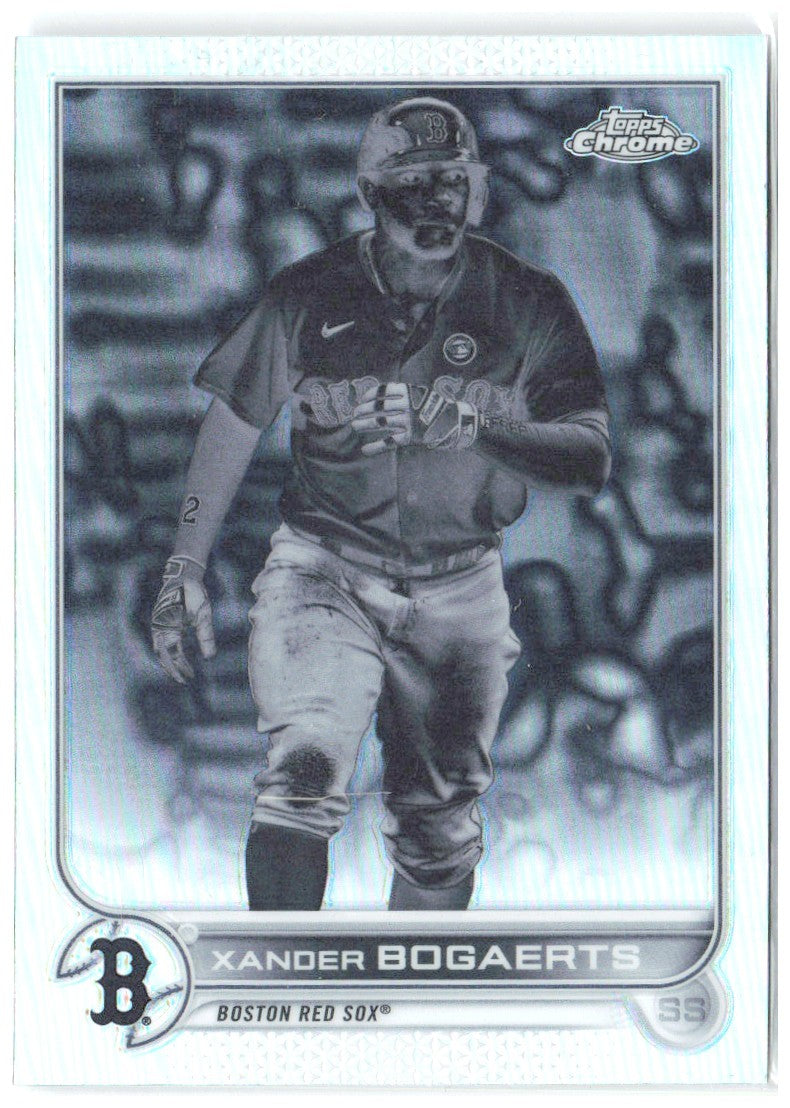 Xander Bogaerts Topps Chrome - Negative Refractor 55 2022 Boston Red Sox