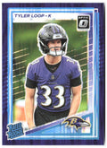 Tyler Loop Donruss Optic - Purple Shock 227 2025 Baltimore Ravens