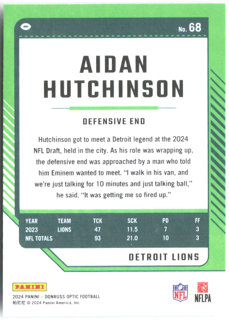 Aidan Hutchinson 68 Detroit Lions