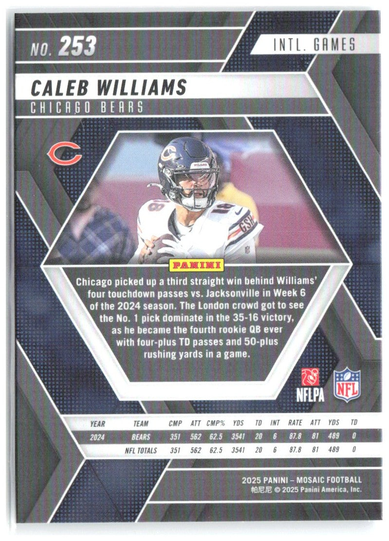 Caleb Williams Panini Mosaic 253 2025 Chicago Bears