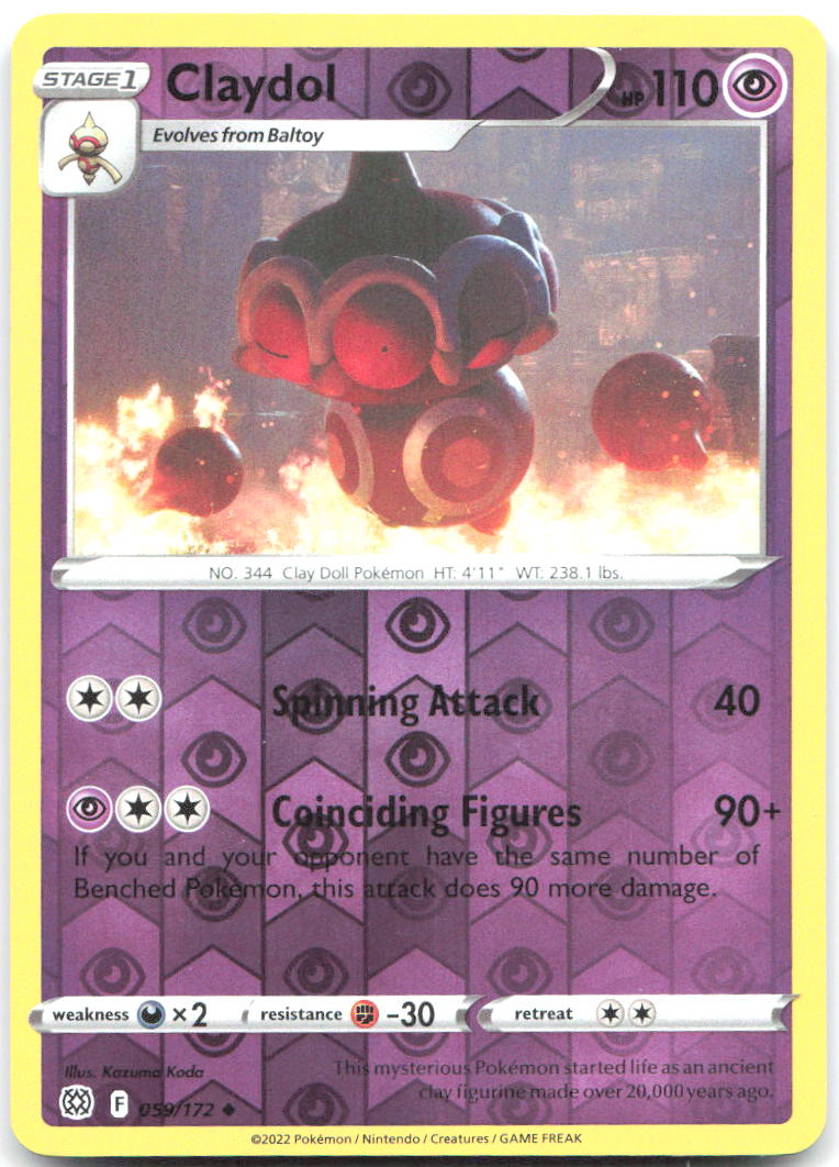 Claydol Reverse Holo Uncommon SWSH09 Brilliant Stars 059/172 NM Kouki Saitou