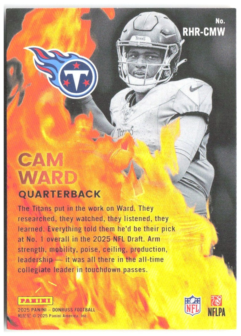 Cam Ward Donruss - Red Hot Rookies RHR-CMW 2025 Tennessee Titans