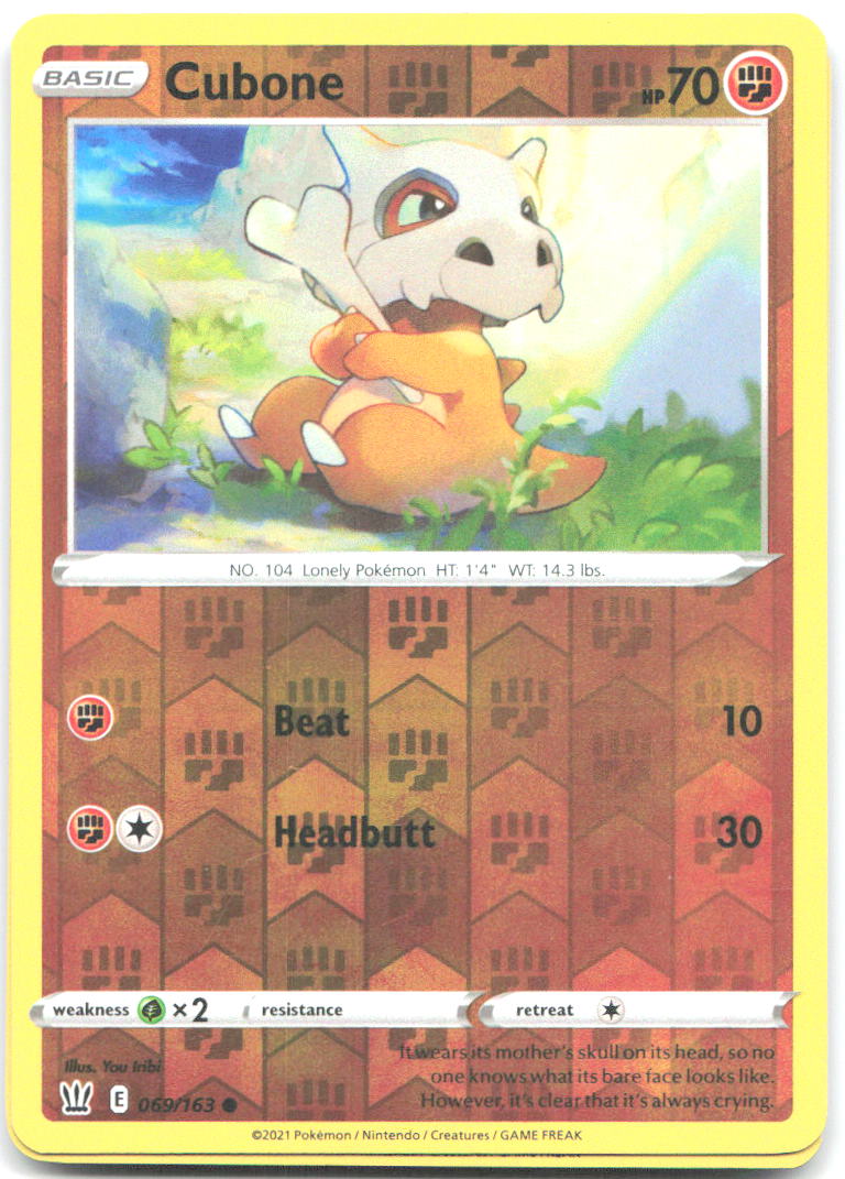 Cubone Reverse Holo Common SWSH05 Battle Styles 069/163 NM You Iribi