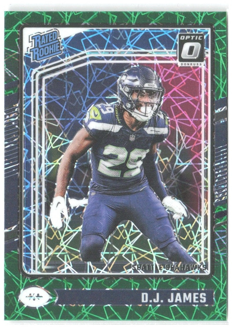 D.J. James Donruss Optic - Green Velocity 222 2024 Seattle Seahawks