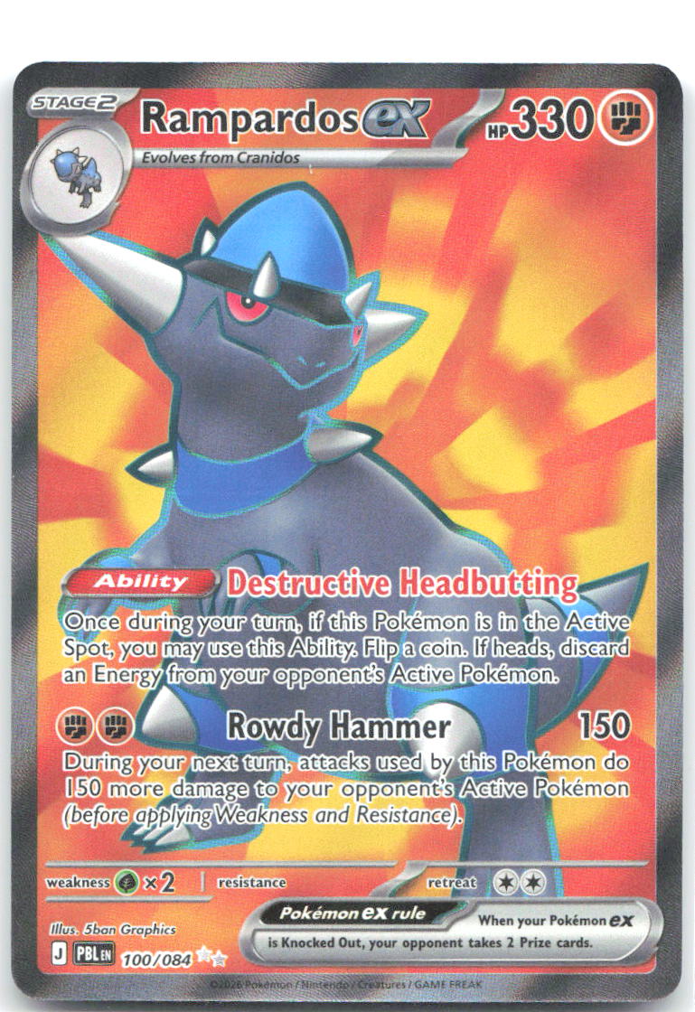 Rampardos ex Holo Ultra Rare ME05: Pitch Black 100/084 NM 5ban Graphics