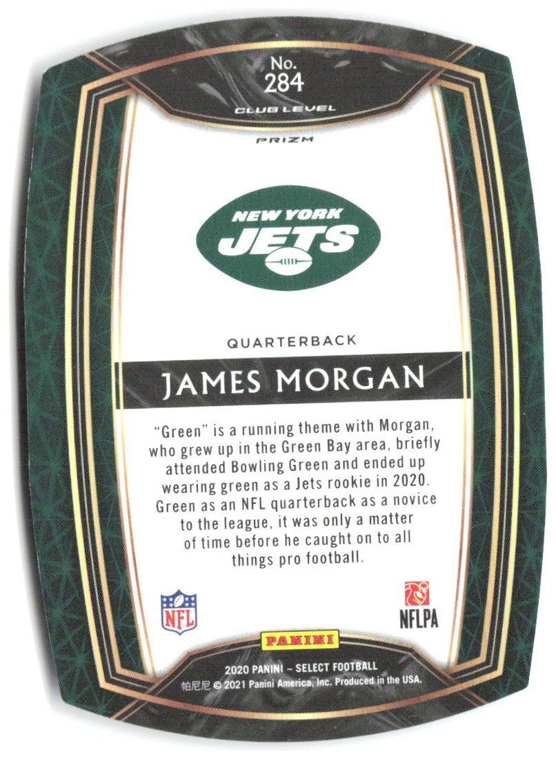 James Morgan Panini Select - Purple Prizm Die Cut 284 2020 New York Jets