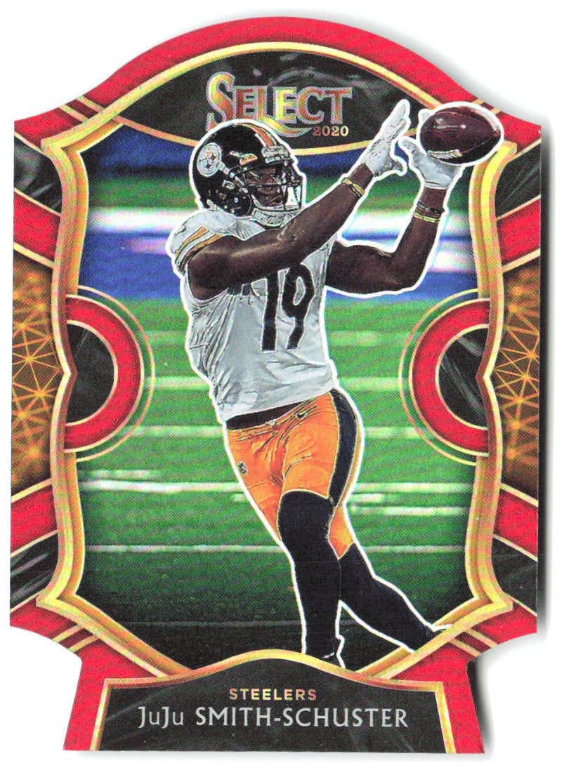 JuJu Smith-Schuster Panini Select Red Prizm Die Cut 40 2020 Pittsburgh Steelers