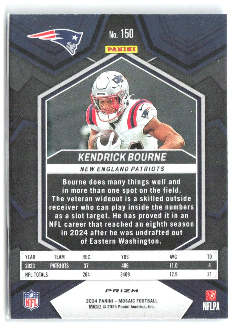 Kendrick Bourne Panini Mosaic Mosaic Reactive Blue 150 2024 New England Patriots