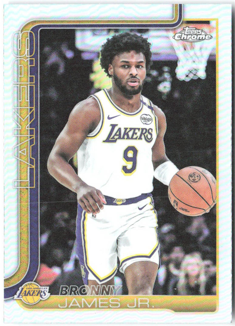 Bronny James Jr. Topps Chrome - Refractor 182 2025-26 Los Angeles Lakers