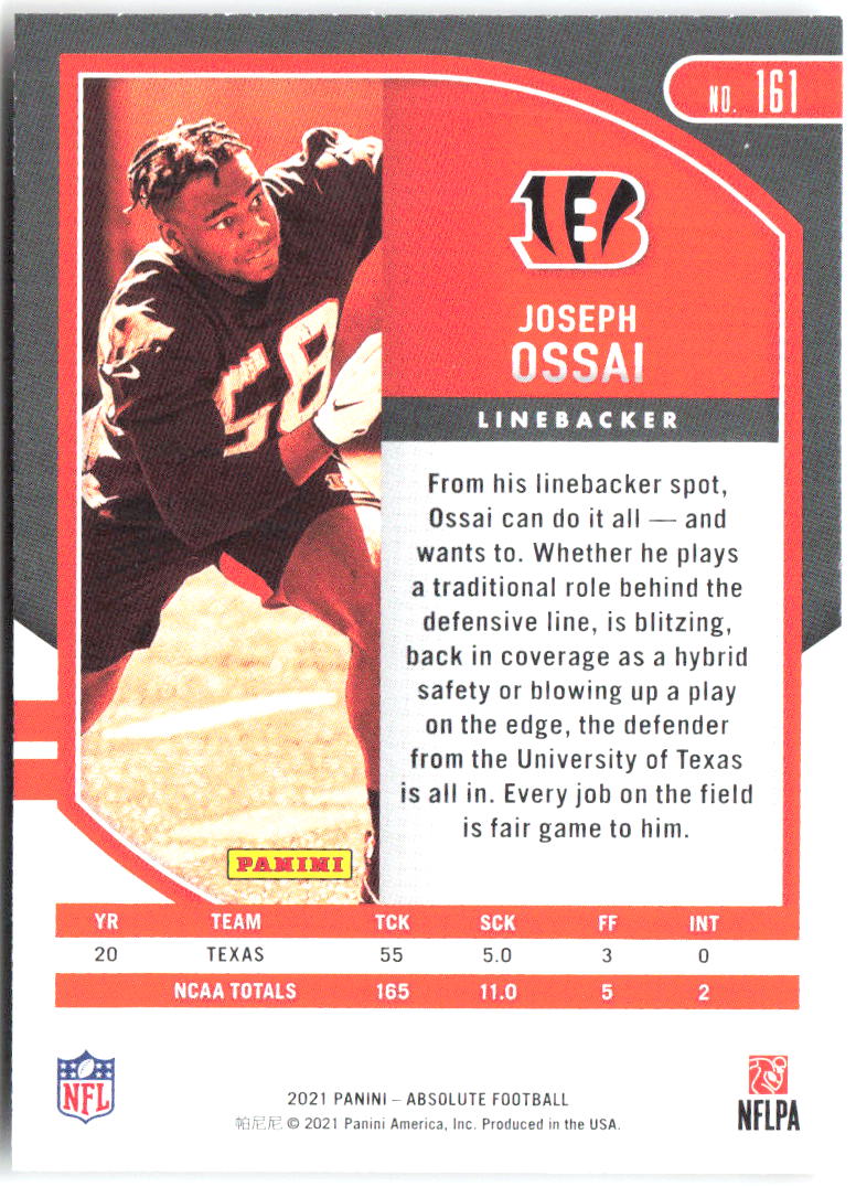 Joseph Ossai Panini Absolute - Retail 161 2021 Cincinnati Bengals RC