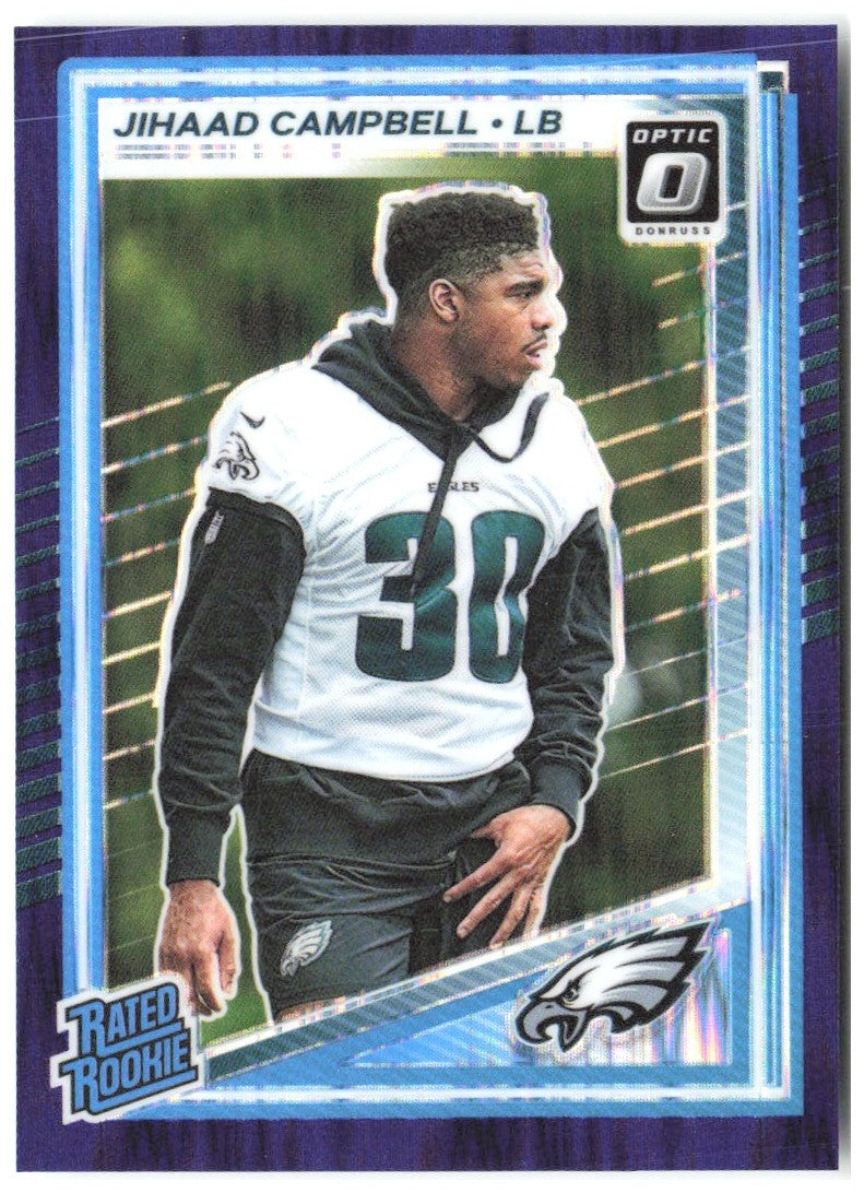 Jihaad Campbell Donruss Optic - Purple Shock 266 2025 Philadelphia Eagles