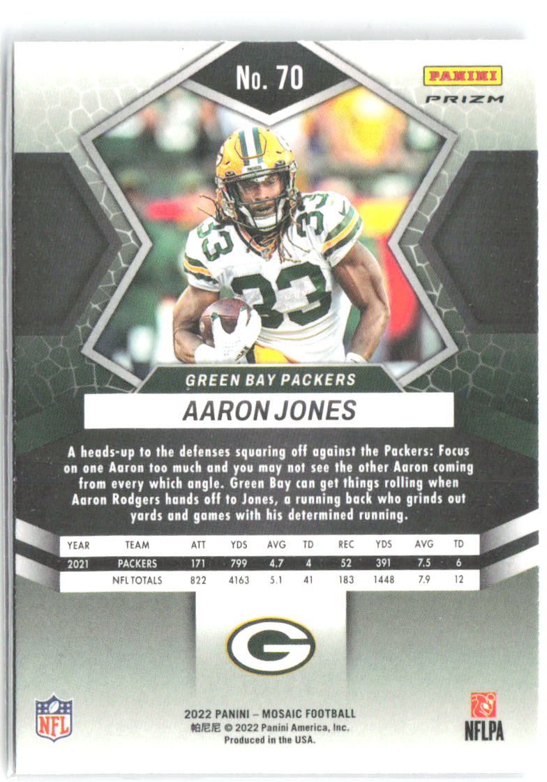 Aaron Jones Panini Mosaic - Silver 70 2022 Green Bay Packers