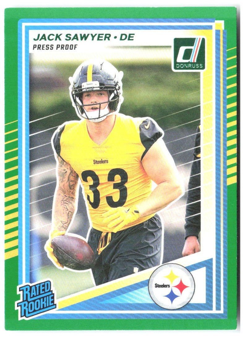 Jack Sawyer Donruss - Press Proofs Green 390 2025 Pittsburgh Steelers