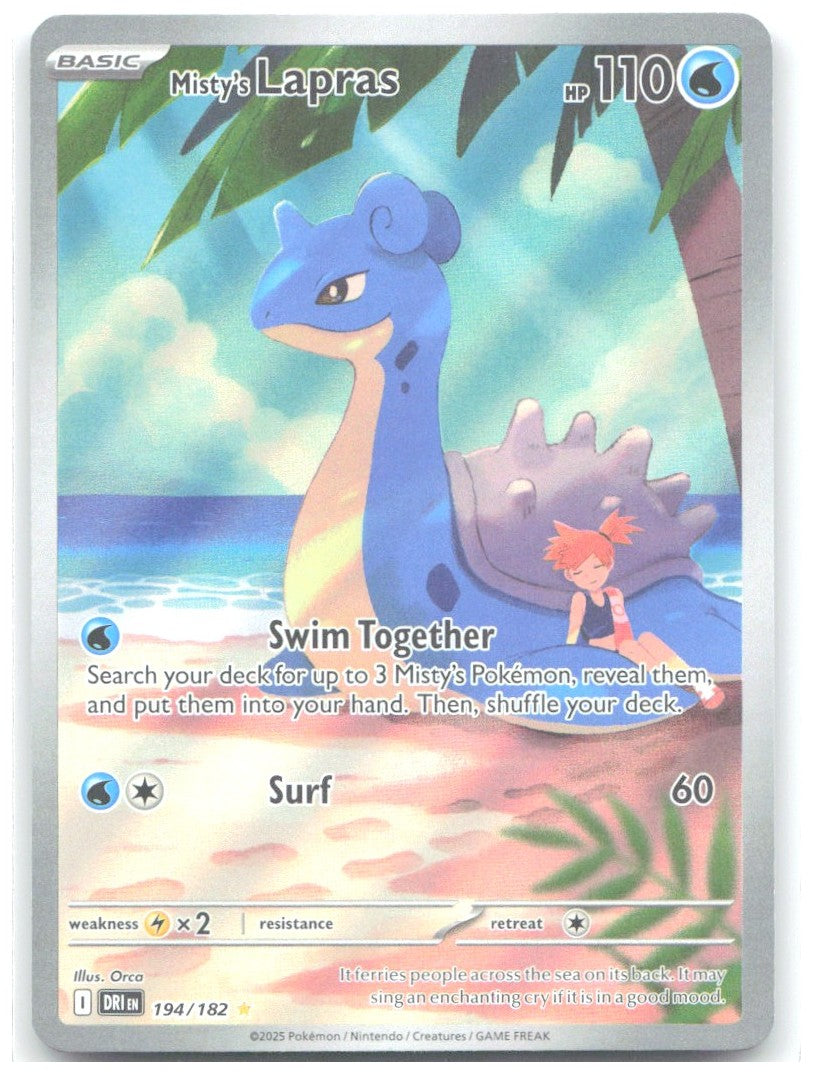 Misty's Lapras Illustration Rare SV10 Destined Rivals 194/182 NM Shin Nagasawa