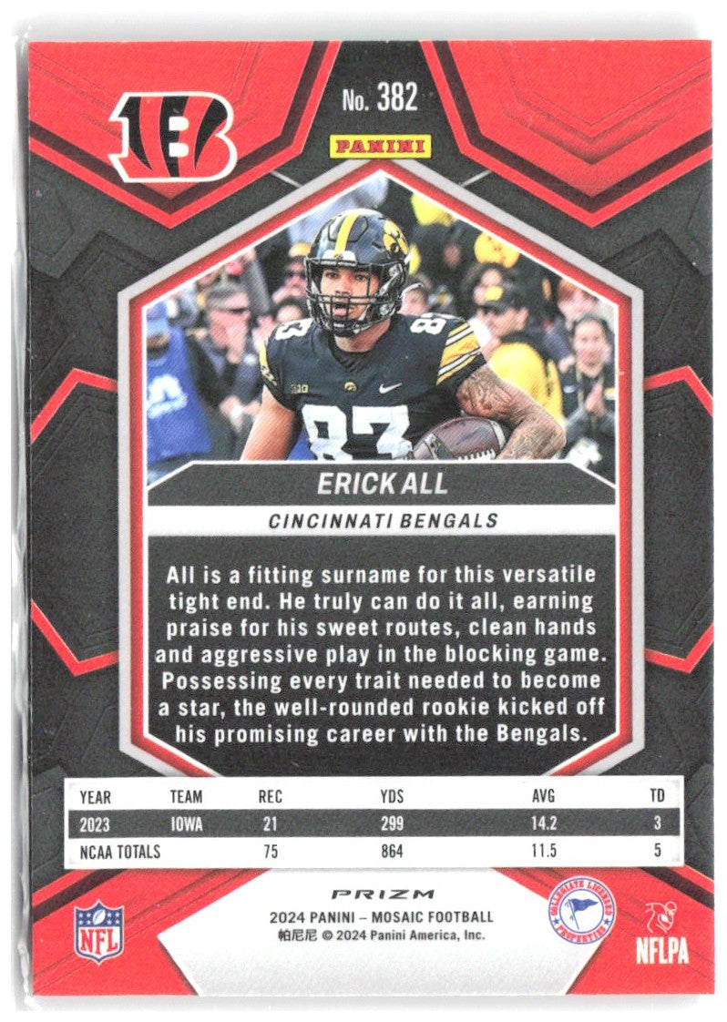 Erick All Panini Mosaic - Mosaic Camo Pink 382 2024 Cincinnati Bengals