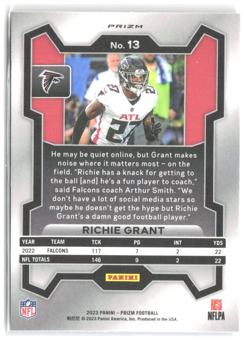 Richie Grant Panini Prizm - Red White and Blue 13 2023 Atlanta Falcons