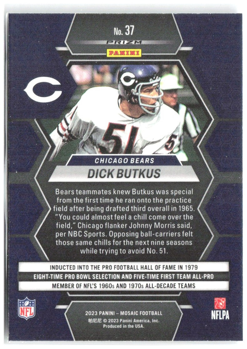 Dick Butkus Panini Mosaic - Mosaic 37 2023 Chicago Bears