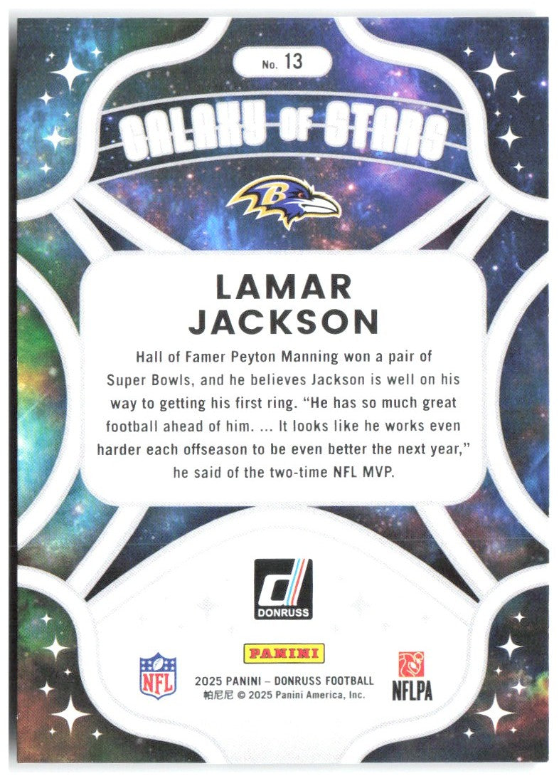 Lamar Jackson Donruss - Galaxy of Stars 13 2025 Baltimore Ravens