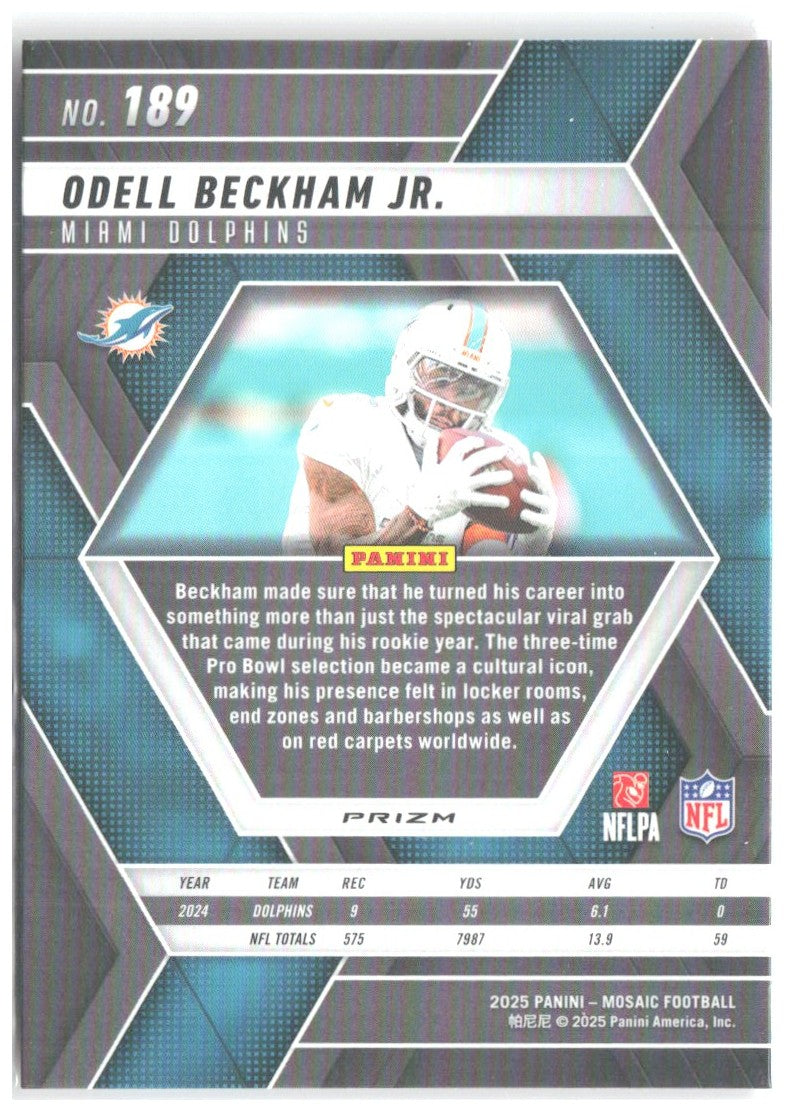 Odell Beckham Jr. Panini Mosaic - Red Scope 189 2025 Miami Dolphins