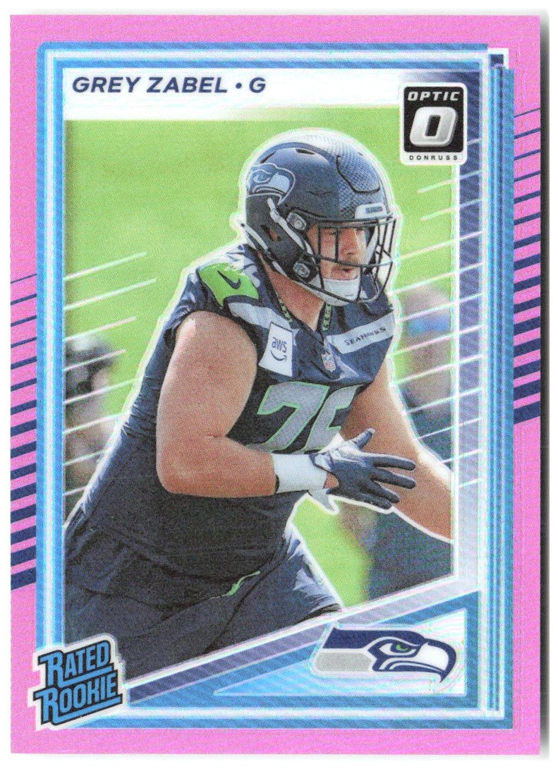 Grey Zabel Donruss - Optic Rated Rookies Preview Pink 366 2025 Seattle Seahawks