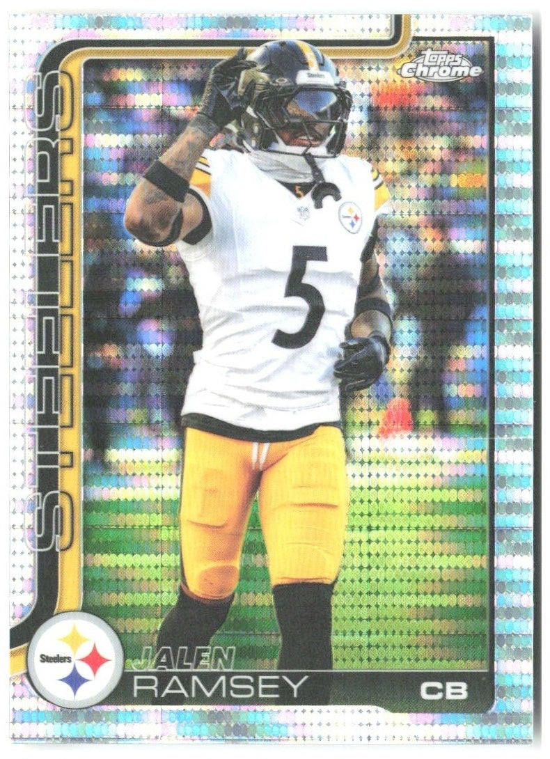 Jalen Ramsey Topps Chrome - Pulsar Refractor 191 2025 Pittsburgh Steelers